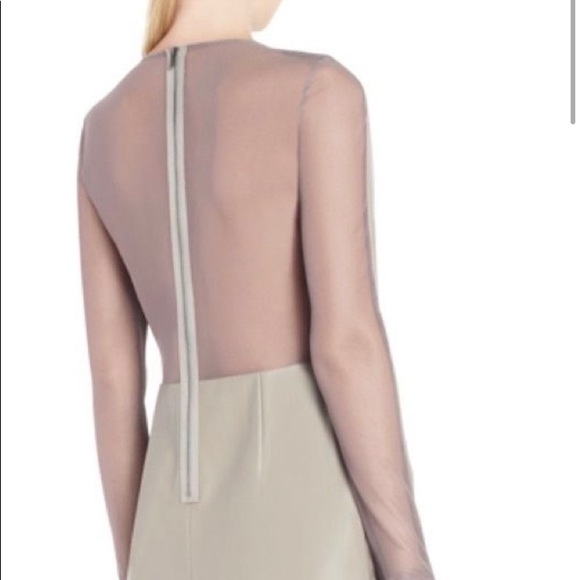 BCBG MAXAZRIA faux leather and mesh dress TAUPE - Picture 1 of 10